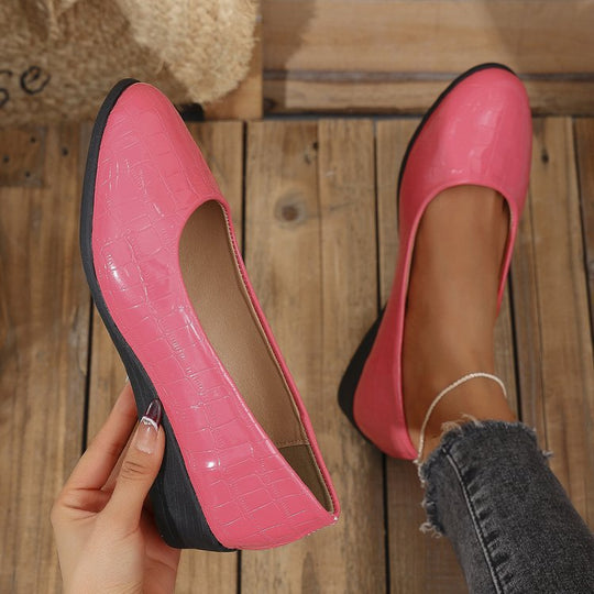Damen Komfortable Wedge-Pantoletten mit elegantem Krokodilleder-Design