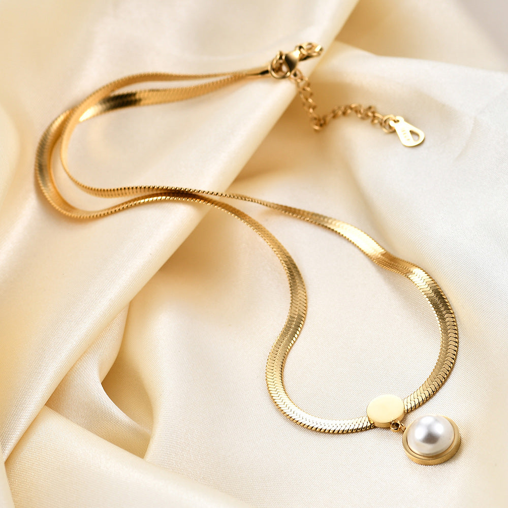 Damen Halskette mit elegantem Perlendesign und verstellbarem Verschluss Shop Nory