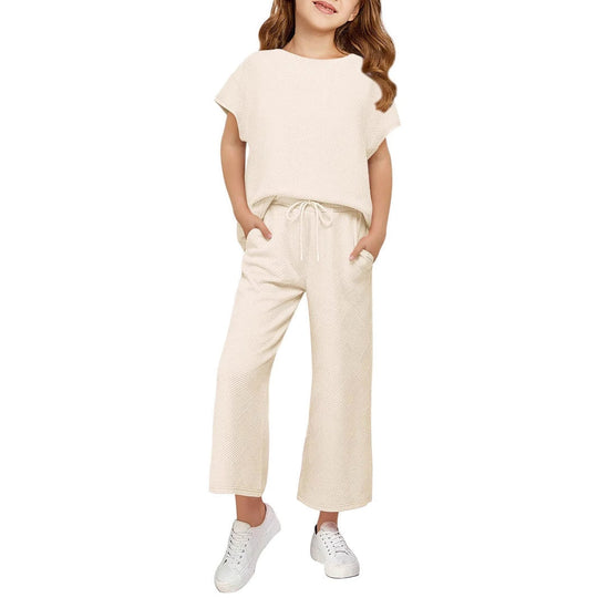 Damen lässiges Schlafanzug-Set mit weitem Oberteil und lockeren Hosen Shopnory