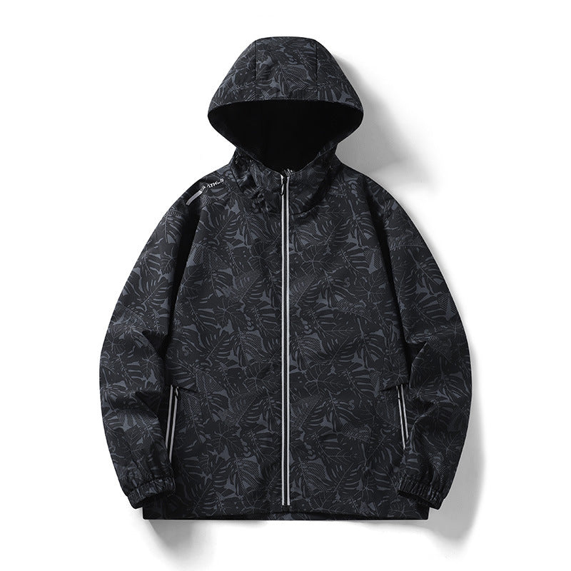 Herren Leichte Outdoor-Jacke mit Kapuze und floralem Design Shop Nory
