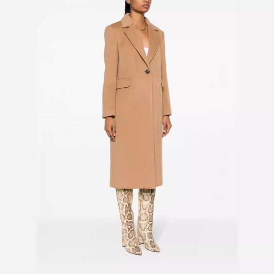Damen Einreihiger Wollmix-Longcoat mit Ein-Knopf‑Verschluss und Pattentaschen Shop Nory