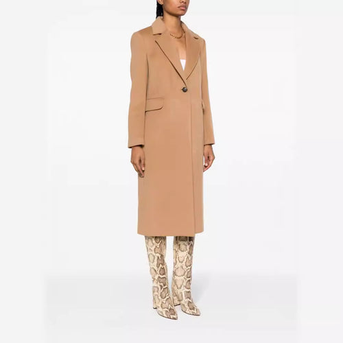 Damen Einreihiger Wollmix-Longcoat mit Ein-Knopf‑Verschluss und Pattentaschen Shop Nory