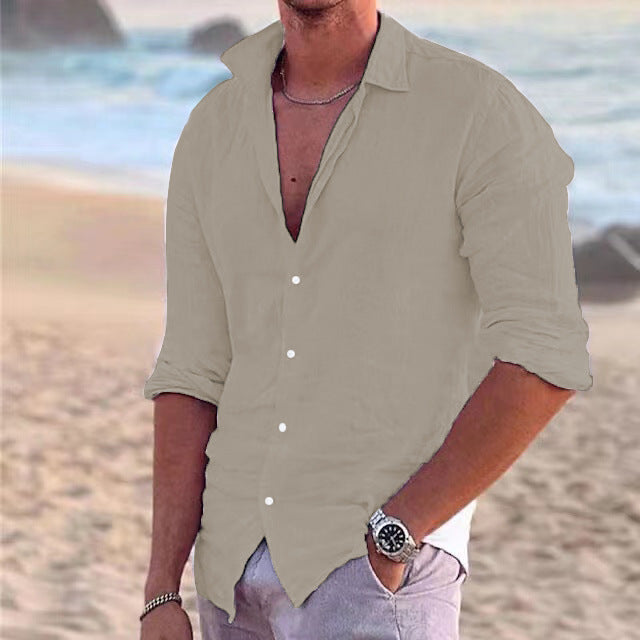 Herren Sommerliche Leinenhemd