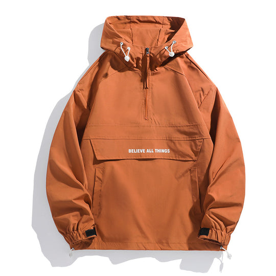 Damen Kapuzen-Anorak mit halbem Reißverschluss, Kängurutasche & verstellbarem Saum Shop Nory