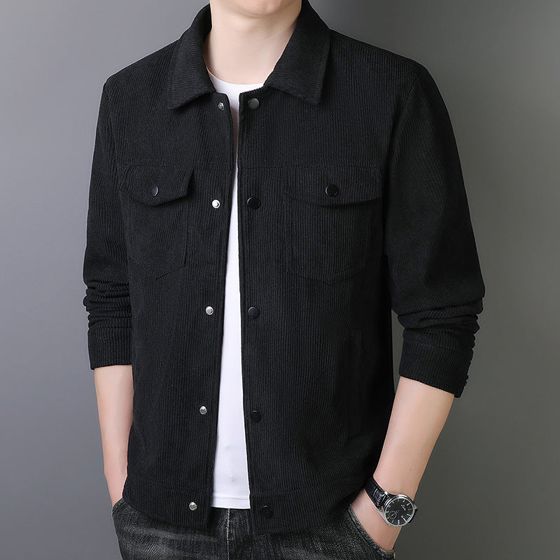 Herren Cordjacke im Truckerstil mit Druckknopfleiste Shop Nory