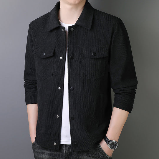 Herren Cordjacke im Truckerstil mit Druckknopfleiste Shop Nory
