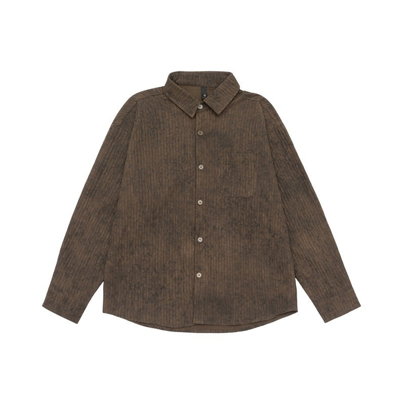 Unisex Leichtes Oversize-Hemdjacken-Shirt mit gewaschener Struktur und Brusttasche Shop Nory