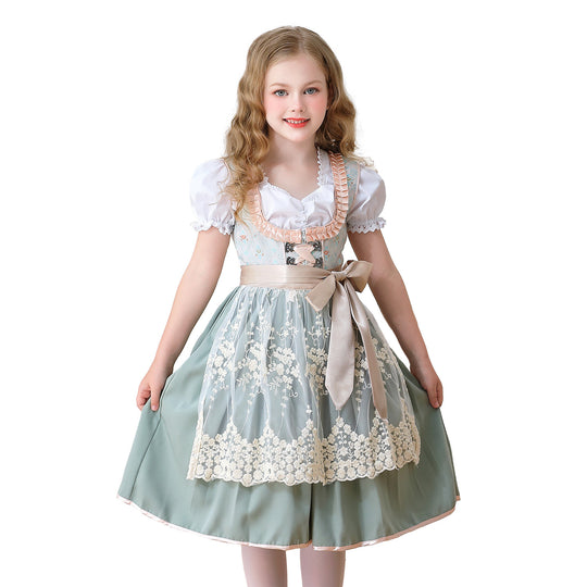 Damen nan elegantes Mädchen Trachtenkleid mit Rüschenkorsett und Spitzenstickerie Shop Nory