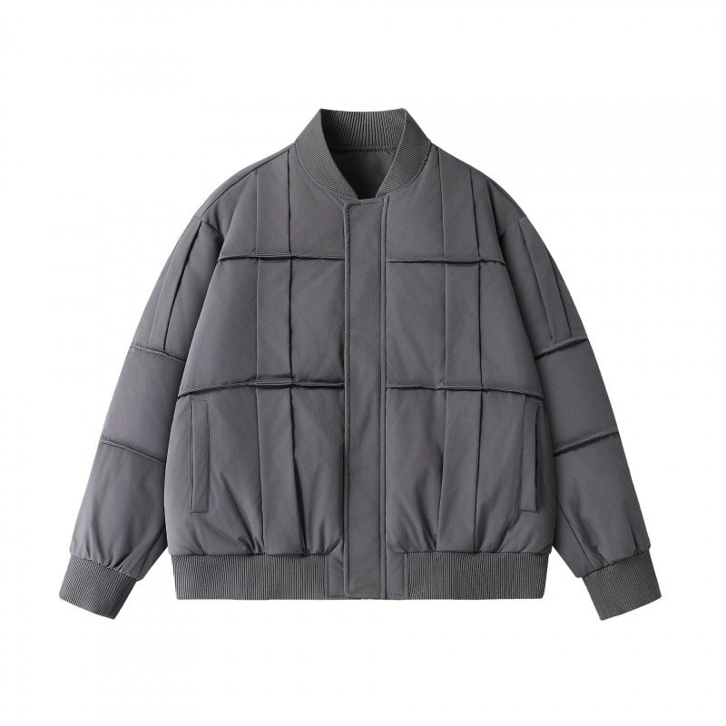 Unisex Boxy-wattierte Bomberjacke im Oversize-Cut mit geripptem Saum und Stehkragen Shop Nory