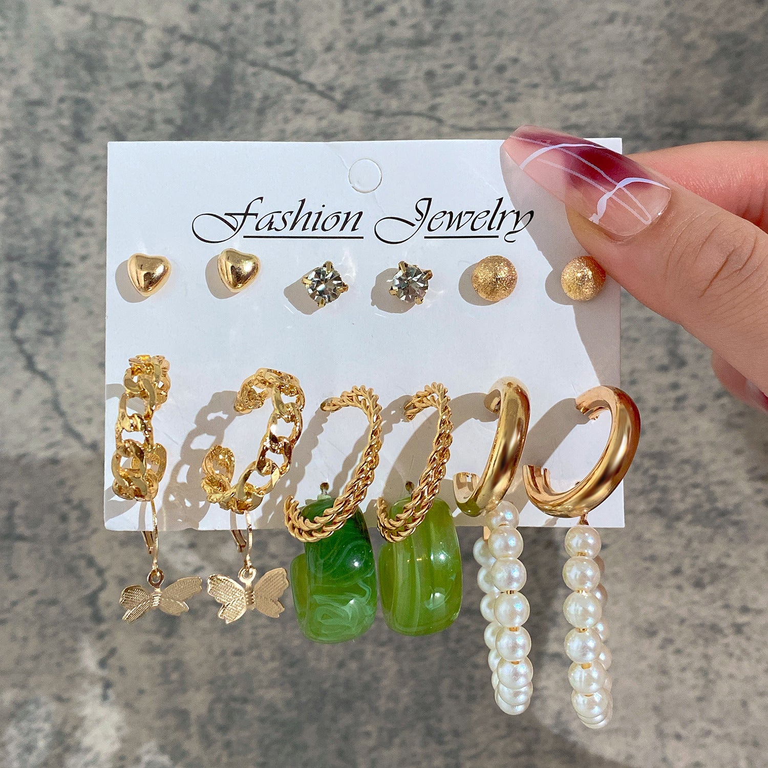 Damen Ohrringe Set mit eleganten Schmetterling- und Herzdesigns Shop Nory