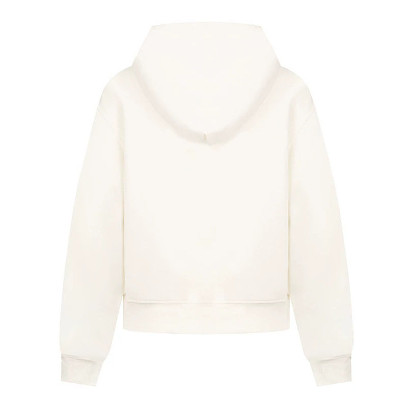 Damen Kapuzen-Sweatjacke mit dekorativen Schlaufen und Metallknopf-Details Shop Nory