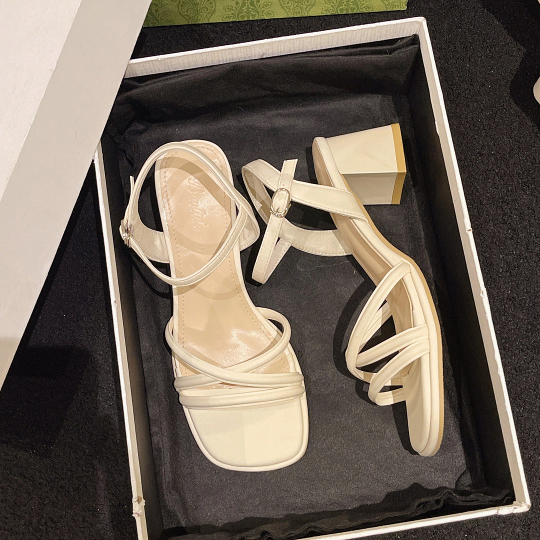 Damen Elegante Riemchen-Sandalen mit Blockabsatz