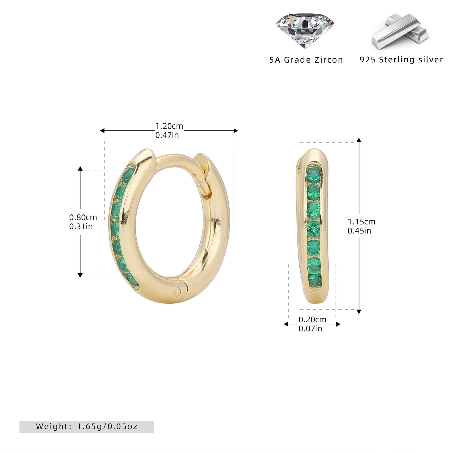 Damen Creolenohrringe mit funkelndem Zirkonbesatz aus hochwertigem 925 Sterling Silber Shop Nory