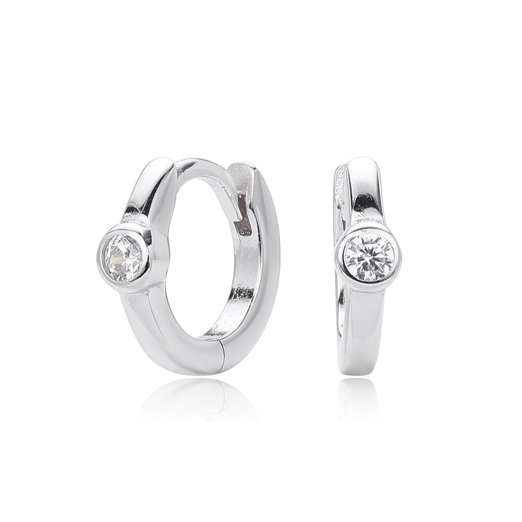 Damen Creolen mit funkelndem Zirkon aus hochwertigem 925 Sterling Silber Shop Nory