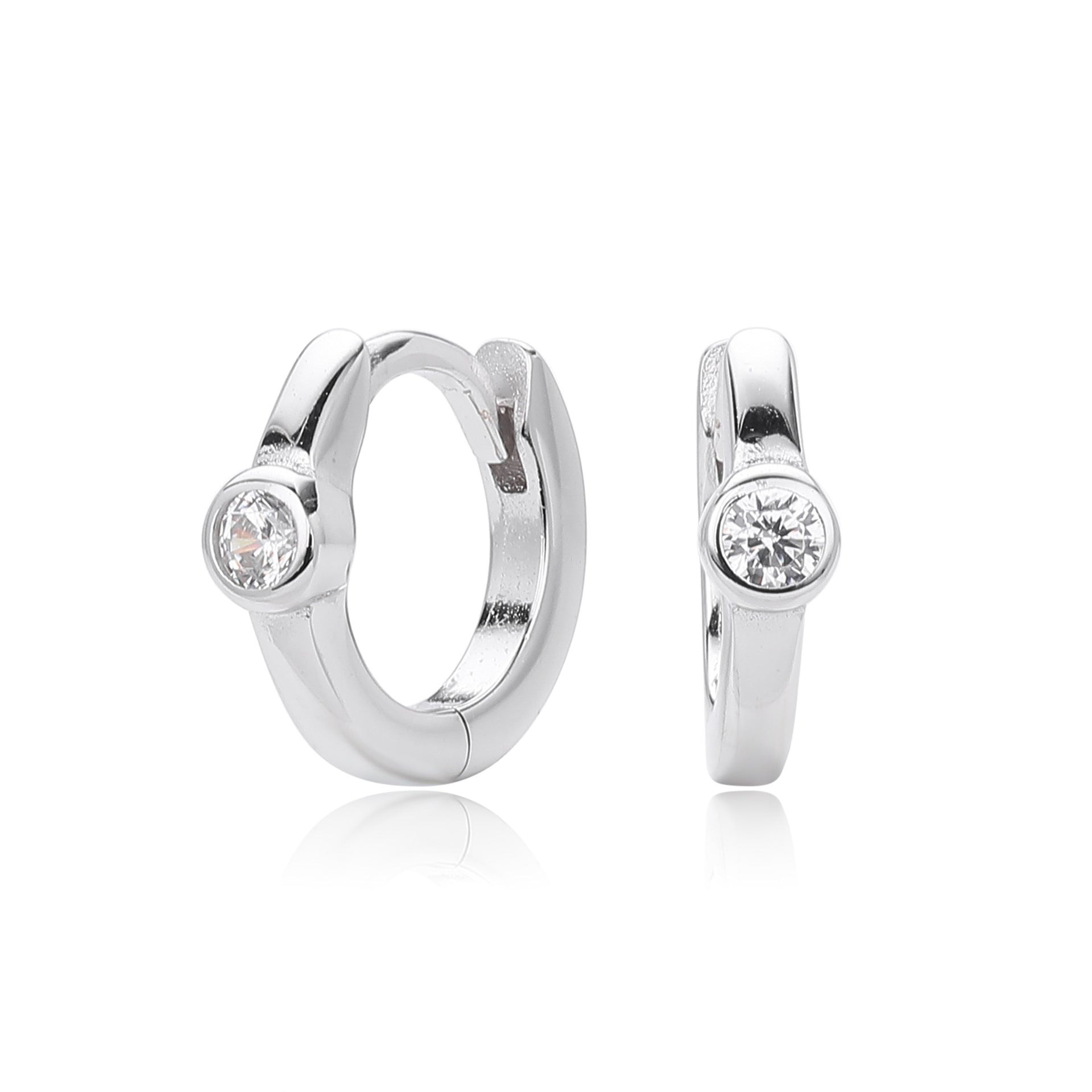 Damen Creolen mit funkelndem Zirkon aus hochwertigem 925 Sterling Silber Shop Nory