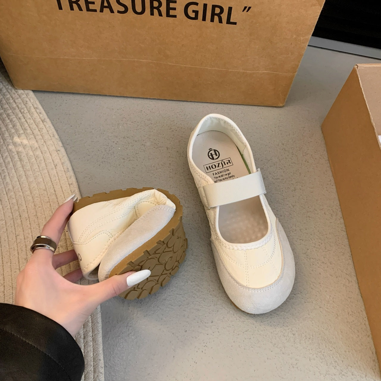 Damen Komfortable Ballerina-Schuhe mit herausnehmbarer Sohle