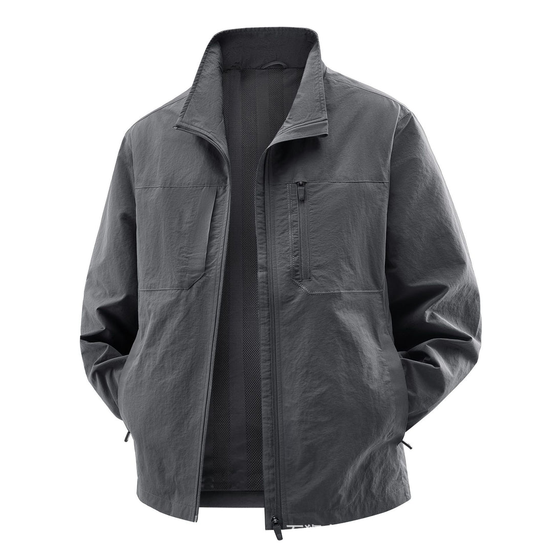 Herren Leichte Field-Utility-Jacke mit Mesh‑Futter, Stehkragen und Reißverschlusstaschen Shop Nory