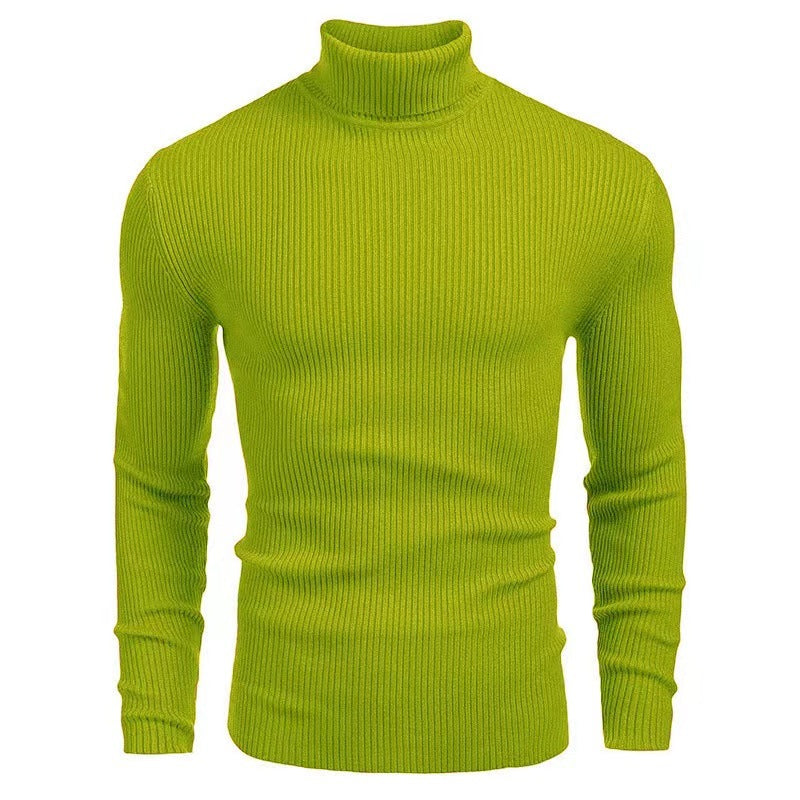 Herren Stehkragen Pullover aus ribbeltem Strick