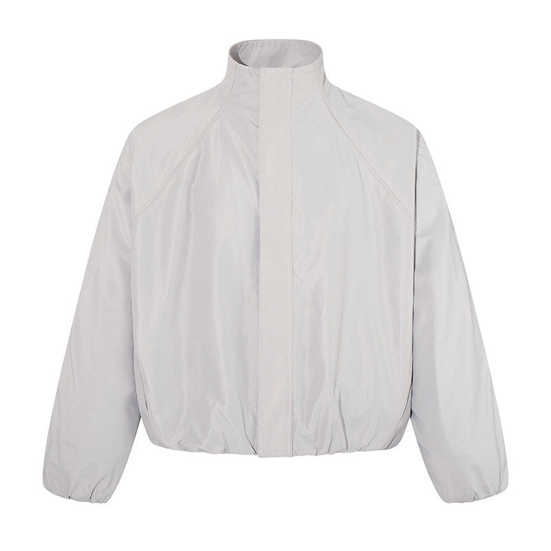 Damen Kurz geschnittene Stehkragen‑Blousonjacke mit elastischem Saum und verdecktem Reißverschluss Shop Nory