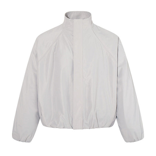 Damen Kurz geschnittene Stehkragen‑Blousonjacke mit elastischem Saum und verdecktem Reißverschluss Shop Nory