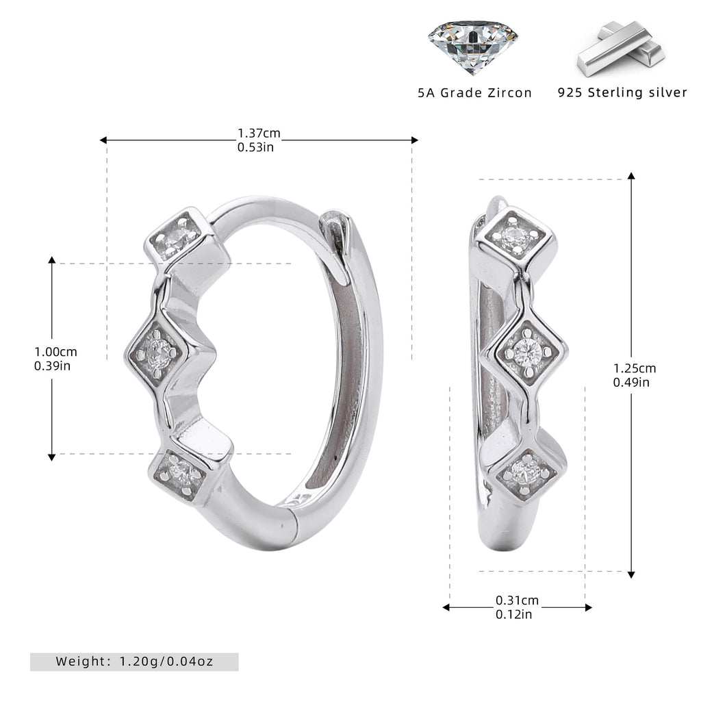Damen Creolen aus hochwertigem 925 Sterlingsilber mit funkelnden Zirkon-Akzenten Shop Nory