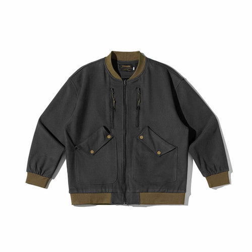 Herren Kurz geschnittene Utility‑Bomberjacke mit Pattentaschen und Doppel‑Brustzip Shop Nory