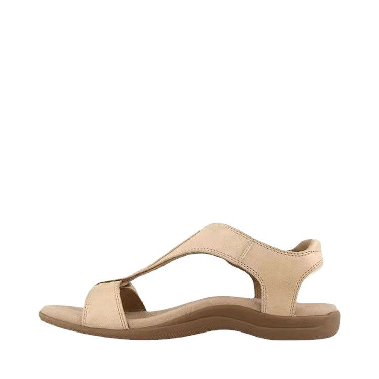 Damen Bequeme Flache Sandalen mit ergonomischem Kork‑Komfortfußbett und Klettverschluss Shop Nory