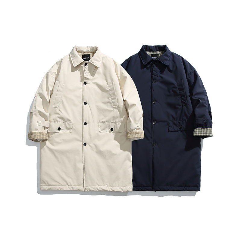 Herren Wattierter Mantel mit Hemdkragen und Thermofutter Shop Nory