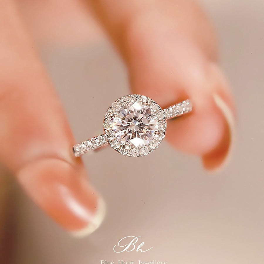 Damen eleganter Solitaire-Ring mit funkelndem Zirkonia-Shop Nory