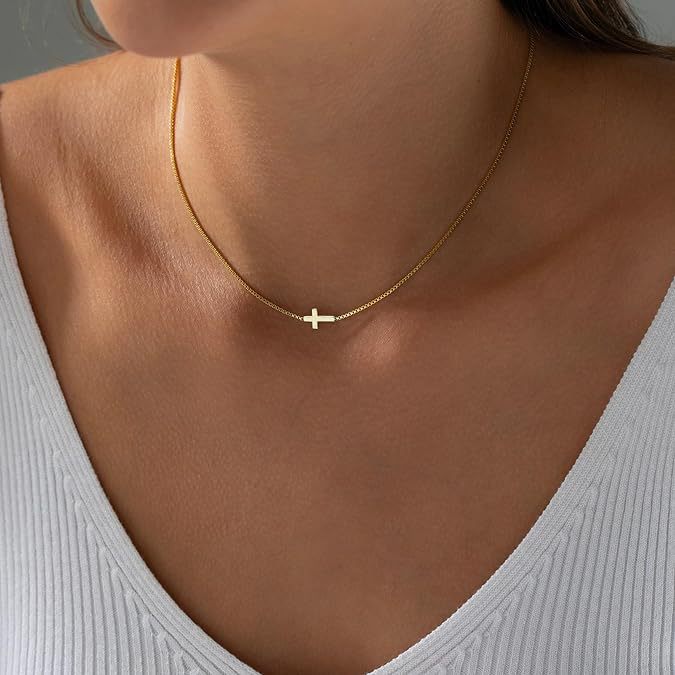 Damen Halskette mit minimalistisches Kreuz-Anhänger aus hochwertigem Edelstahl Shop Nory