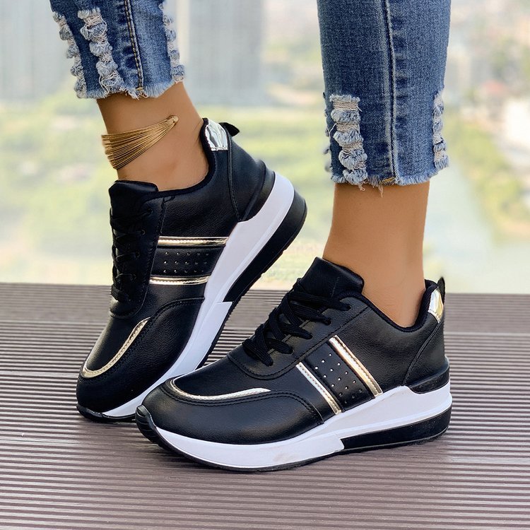 Damen Wedgesneaker mit mittelhohem Plateau, gepolstertem Komfortschaft und elastischem Seiteneinsatz Shop Nory