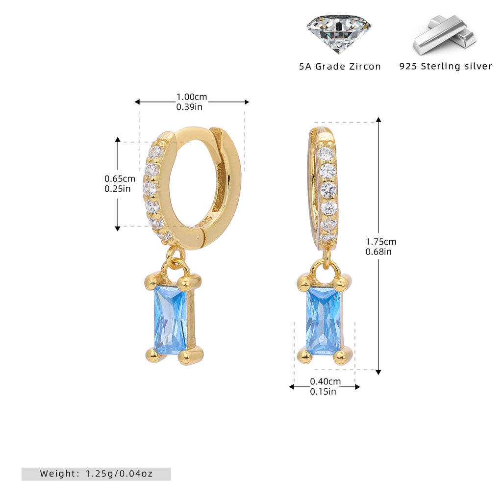 Damen Ohrstecker mit funkelnden Zirkon-Anhängern und hochwertigem 925 Sterling Silber Shop Nory