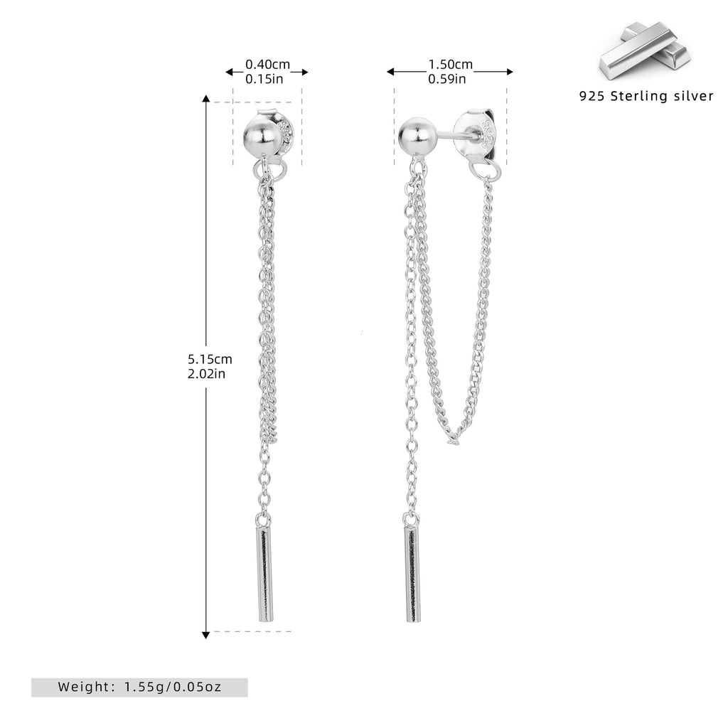 Damen Ohrhänger mit eleganten Ketten und goldfarbener 925 Sterling Silber-Beschichtung Shop Nory