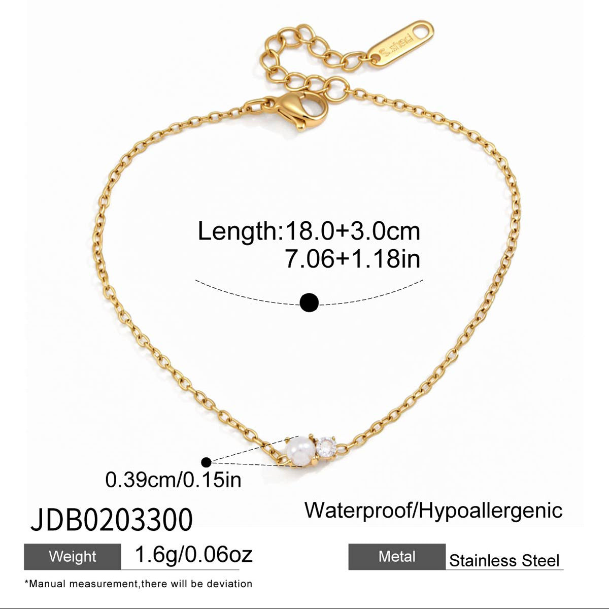 Damen Armband mit elegantem perlenschmuck und hypoallergener Edelstahlverarbeitung Shop Nory