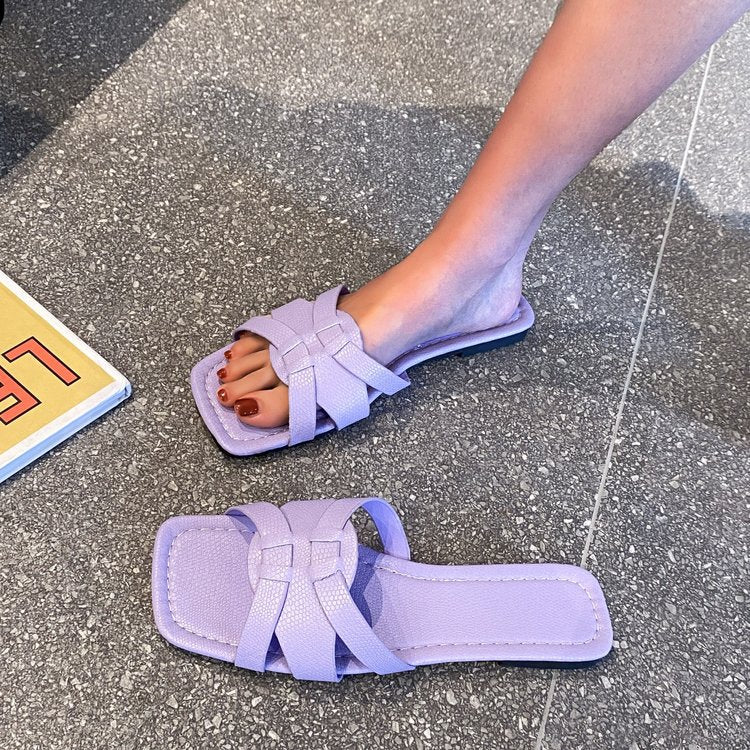 Damen stylische Riemchen-Pantoletten mit komfortabler Sohle
