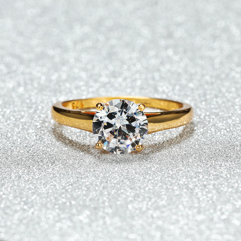 Damen Ring mit funkelndem Solitärstein in eleganter Zirkonia-Fassung Shop Nory