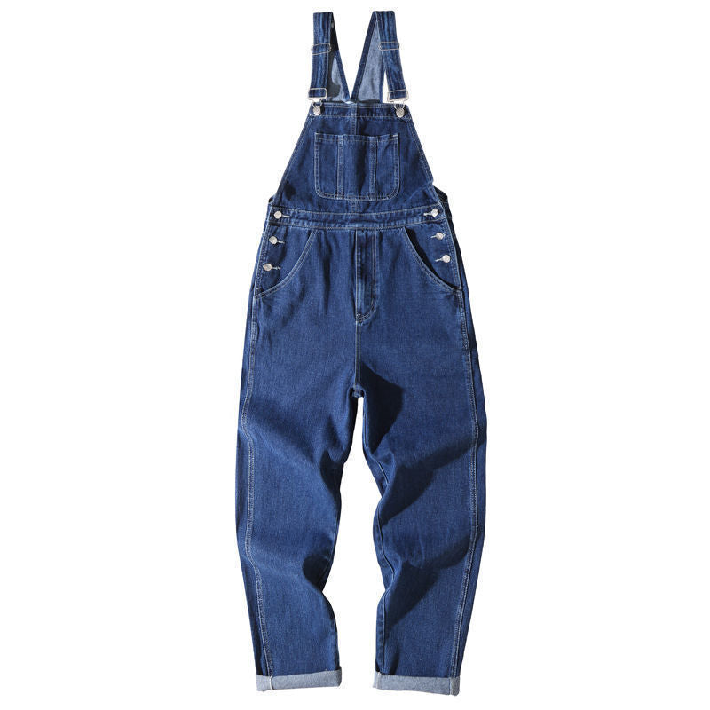 Herren Jeans Latzhose Denim weit