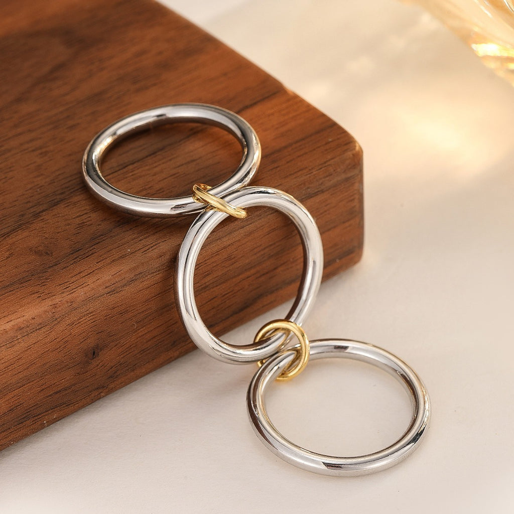 Damen Stapelring aus hochwertigem Edelstahl mit glänzender goldfarbener Oberfläche Shop Nory