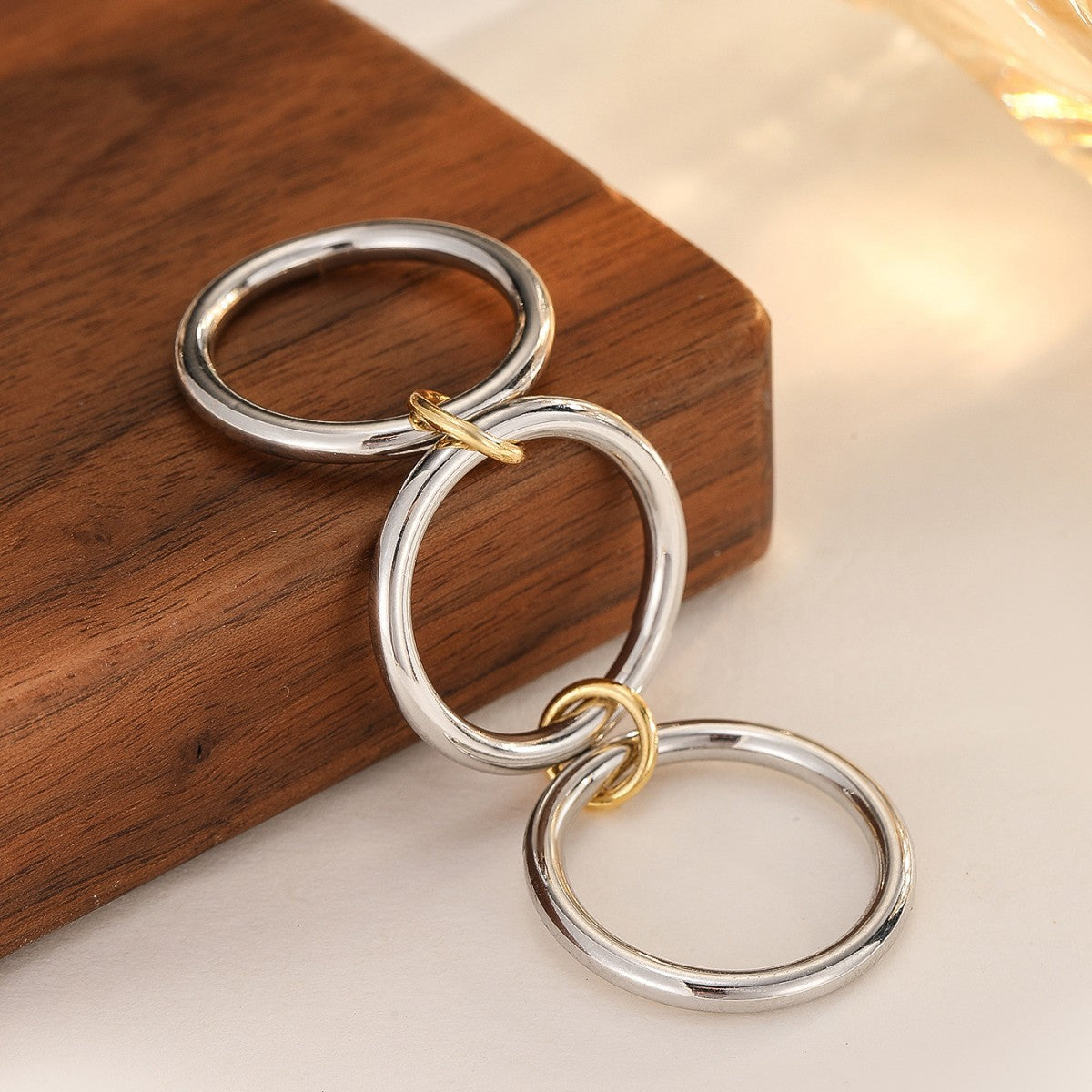 Damen Stapelring aus hochwertigem Edelstahl mit glänzender goldfarbener Oberfläche Shop Nory