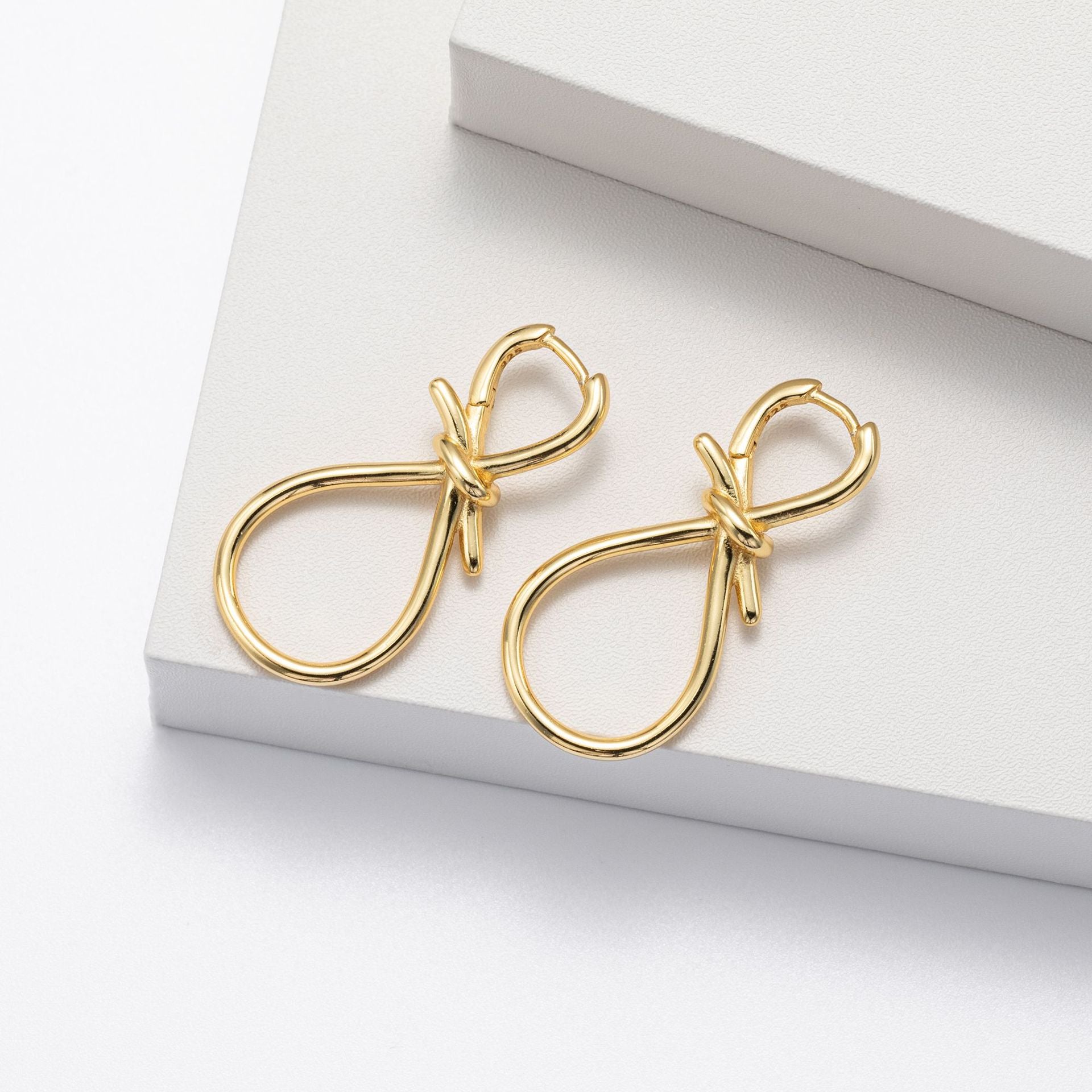 Damen Ohrhänger im modernen Schleifen-Design aus 925 Sterling Silber Shop Nory