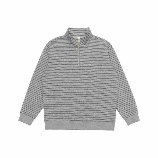 Herren Feinstrick-Halbzip-Pullover mit Stehkragen und feinen Streifen Shop Nory