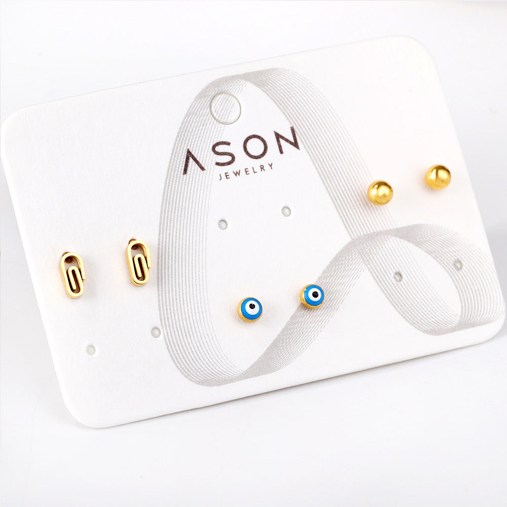 Damen Ohrstecker im Herzen-Design mit buntem Emaille Shop Nory