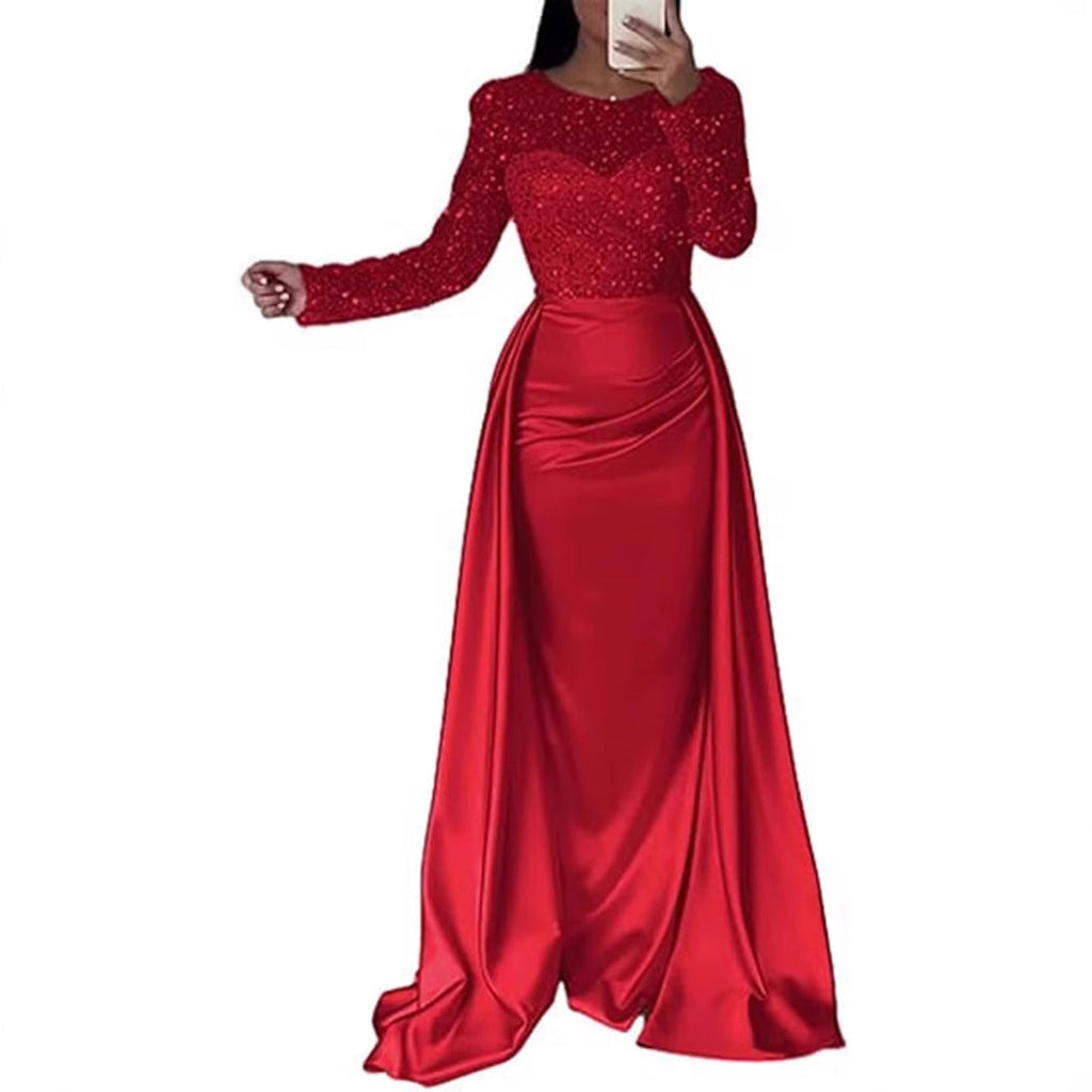 Damen Elegantes Abendkleid mit Glitzerdetails und fließendem Stoff