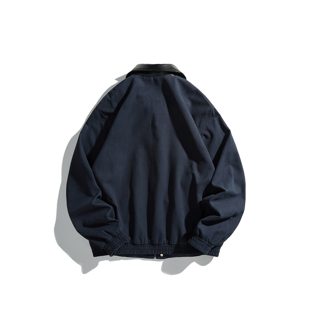 Herren Maskuliner Boxy-Fieldblouson mit kontrastierendem Kunstlederkragen und verdeckter Druckknopfleiste Shop Nory