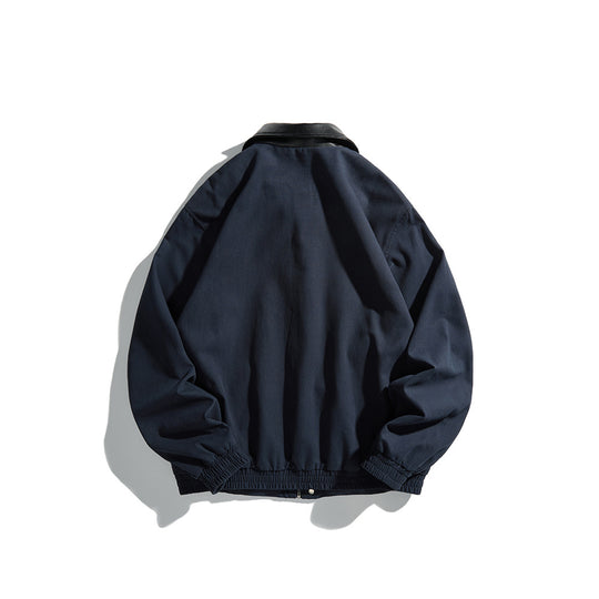 Herren Maskuliner Boxy-Fieldblouson mit kontrastierendem Kunstlederkragen und verdeckter Druckknopfleiste Shop Nory