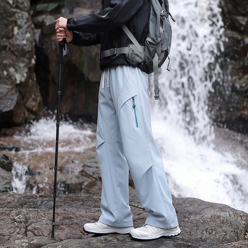 Unisex Wasserabweisende technische Cargo-Hose mit weitem Bein, Reißverschlusstaschen und Kordelzug Shop Nory