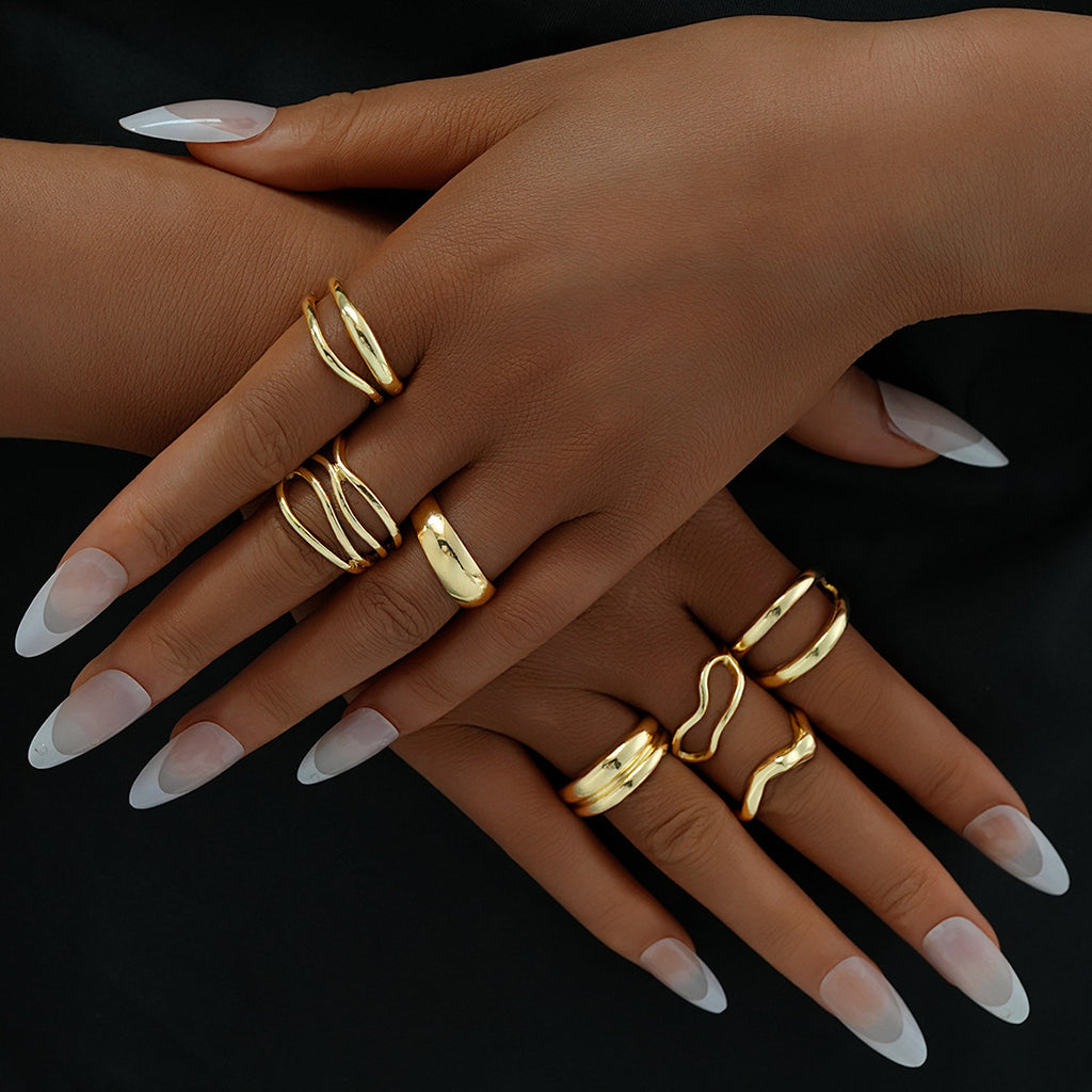 Damen Ring-Set mit kunstvollen und organischen Designs Shop Nory