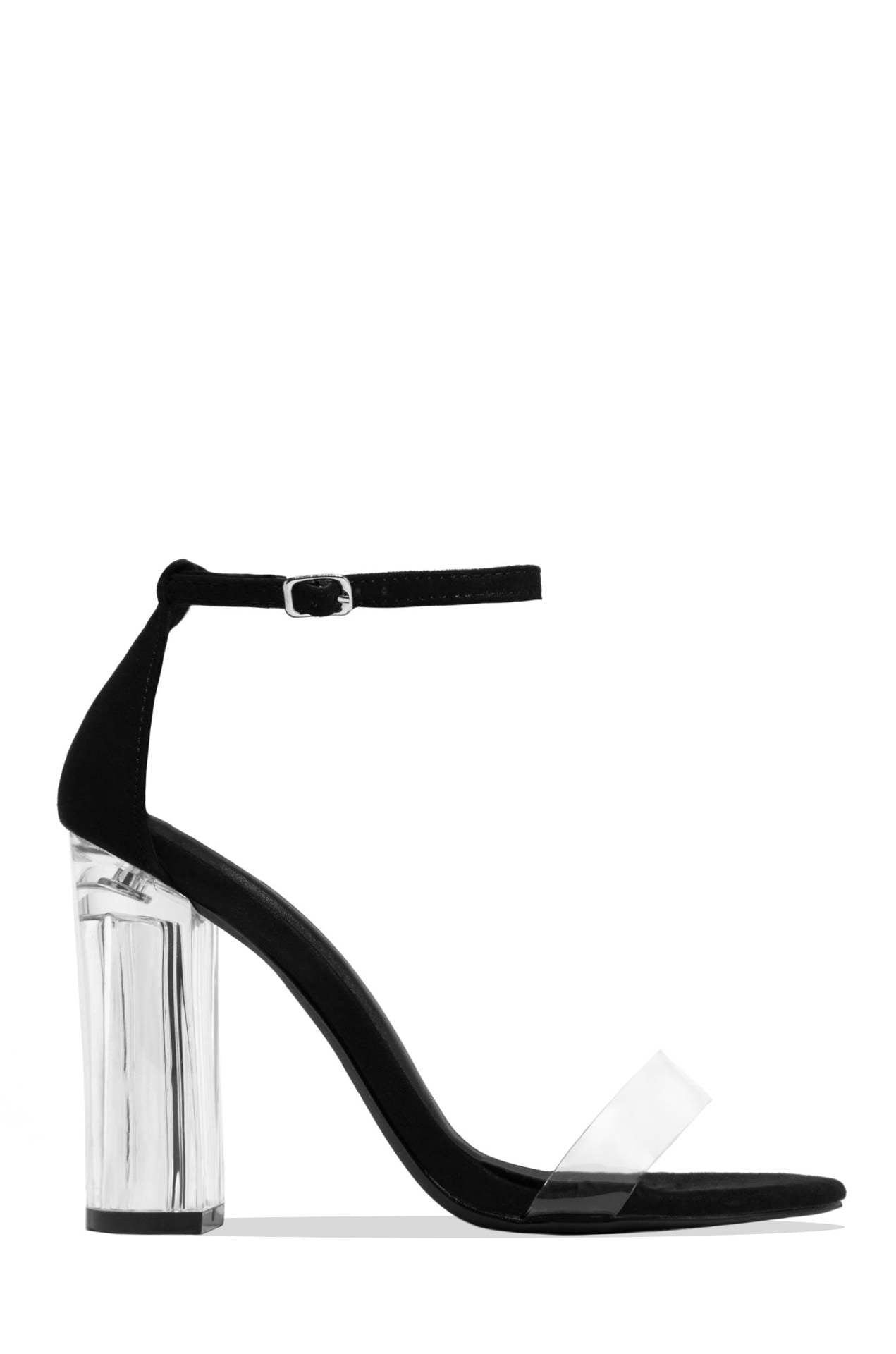 Damen elegante High Heel Sandalen mit transparentem Blockabsatz