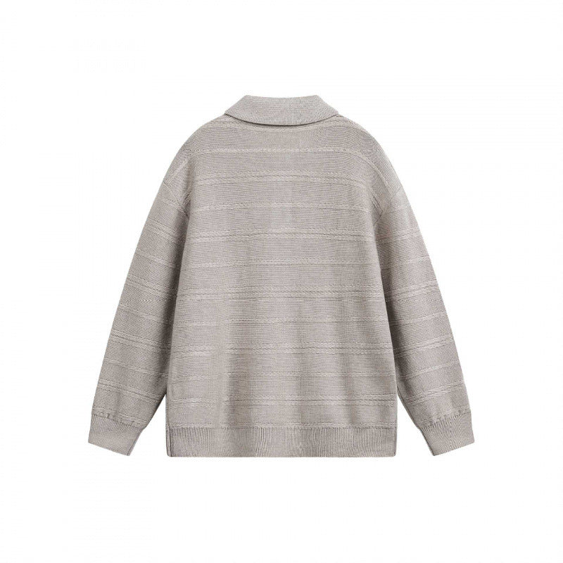 Unisex Leichter Boxy-Polo-Strickpullover mit Halbknopfleiste und Hemdkragen Shop Nory