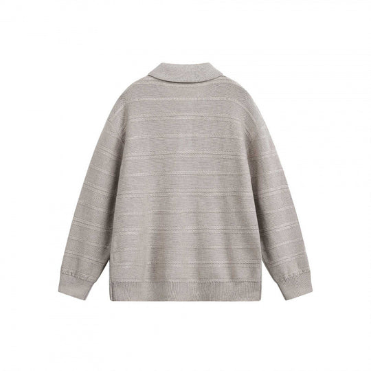 Unisex Leichter Boxy-Polo-Strickpullover mit Halbknopfleiste und Hemdkragen Shop Nory